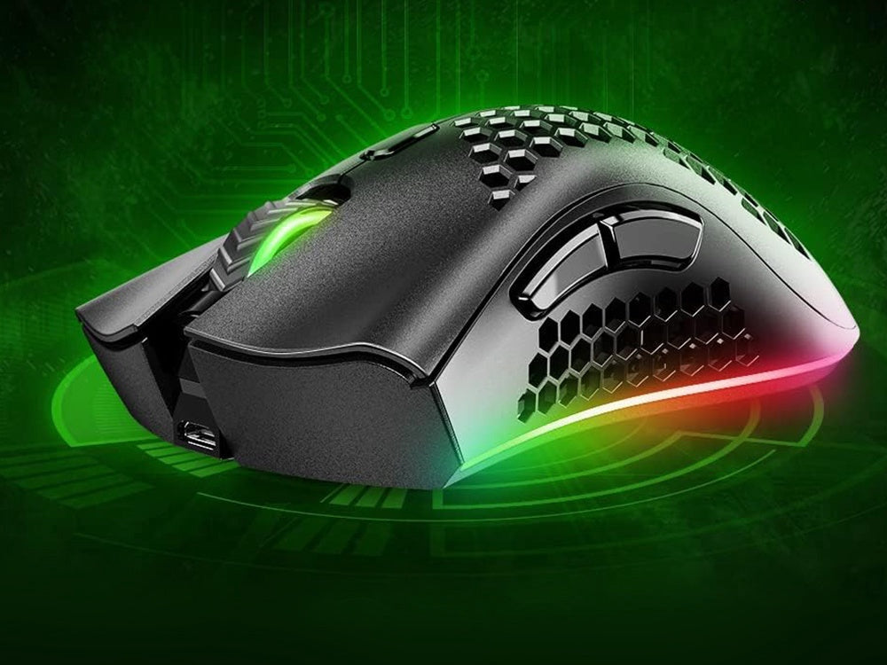 Trådlös gamingmus 2,4 GHz RGB optisk 800–1600 DPI uppladdningsbar