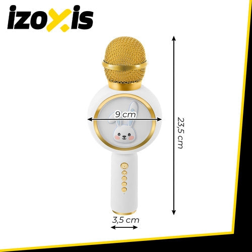 Trådlös karaoke mikrofon för barn Bluetooth 5.1 5W LED vit