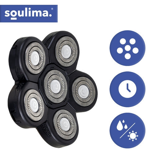 Trådlös skäggtrimmer/rakapparat 6-i-1 med näs- och örontrimmer IPX6