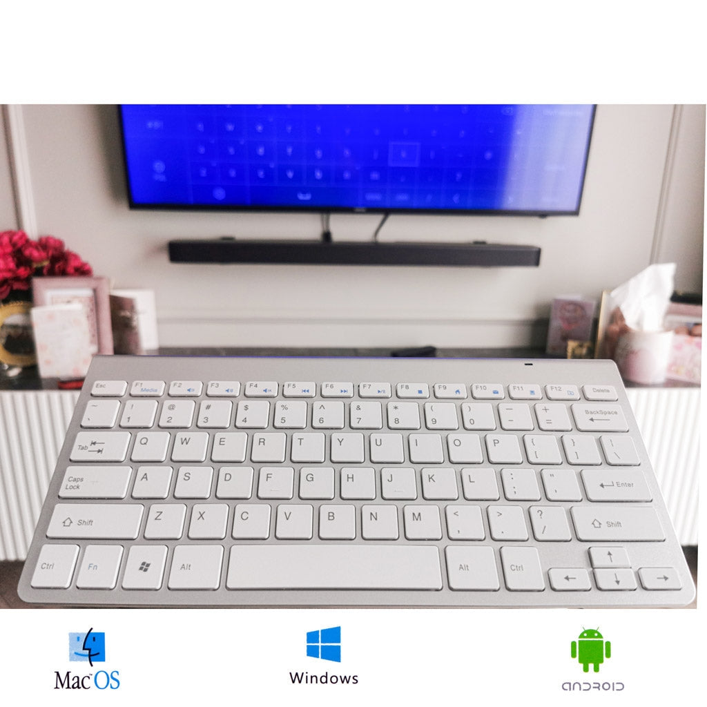 Trådlöst tangentbord 2.4GHz USB silver för Smart TV/PC/Mac/Android