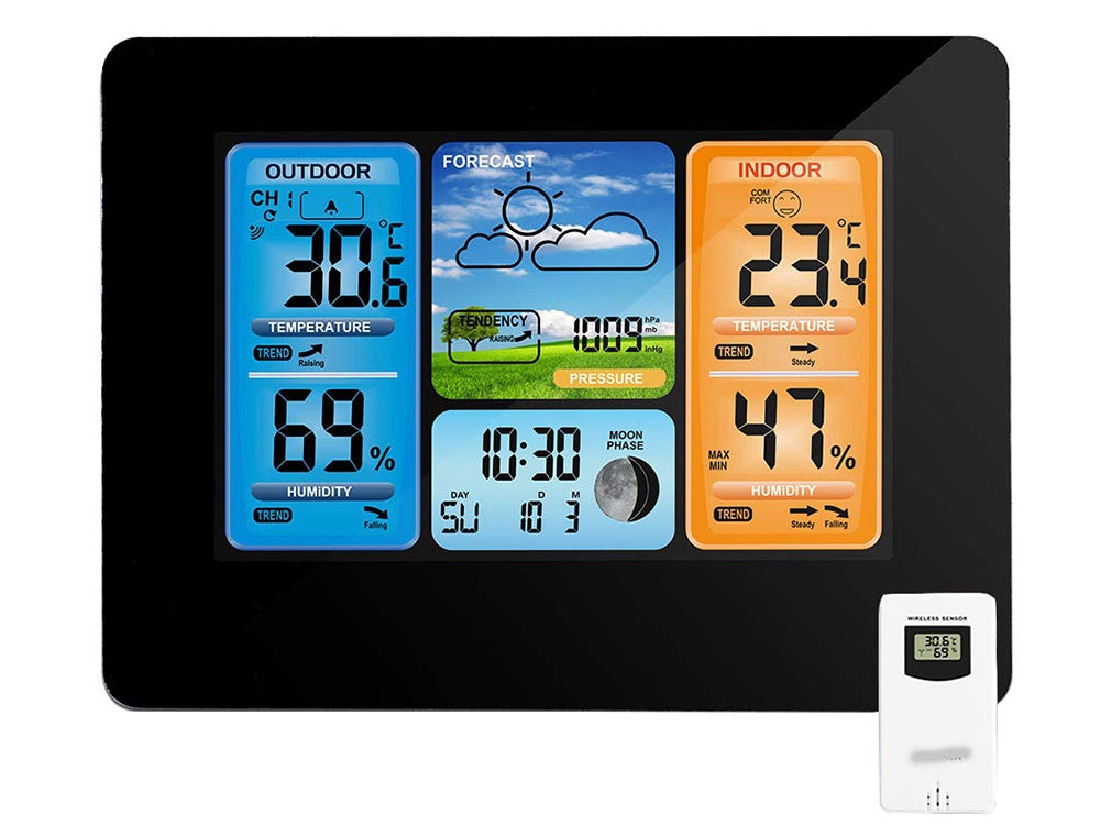 Trådlös väderstation med extern sensor LCD termometer/hygrometer