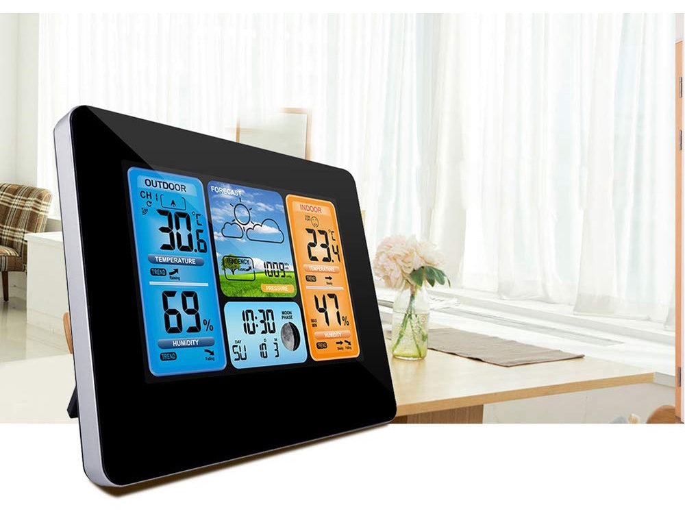 Trådlös väderstation med extern sensor LCD termometer/hygrometer