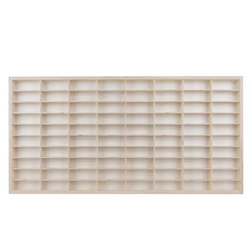 Trähylla för leksaksbilar 80 fack plywood furu 78,5x40 cm