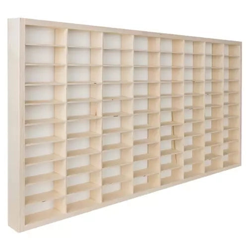 Trähylla för leksaksbilar 80 fack plywood furu 78,5x40 cm
