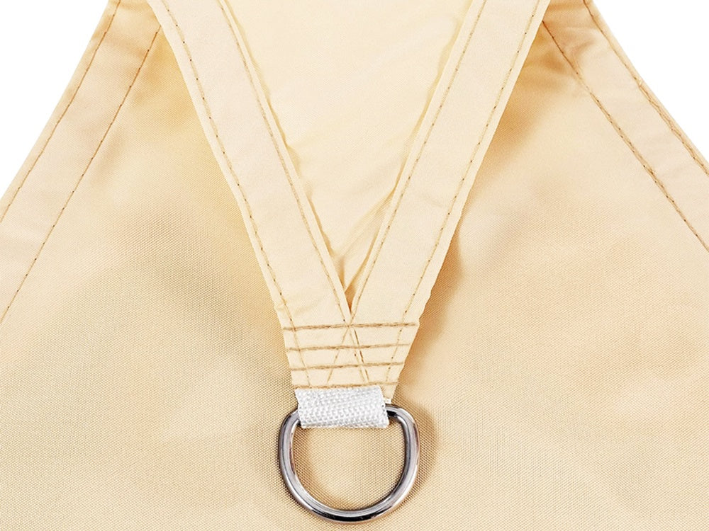 Triangulärt solsegel 3x3x3 m polyester vattenavvisande UV-skydd beige