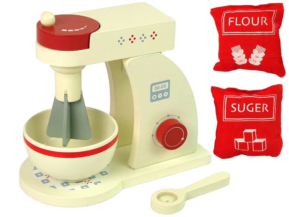 Träleksak köksmixer set med skål och tillbehör, CE, 3+ år