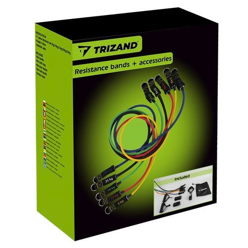 Träningsband set 11 delar 5 band 5-25 kg med handtag & dörrfäste
