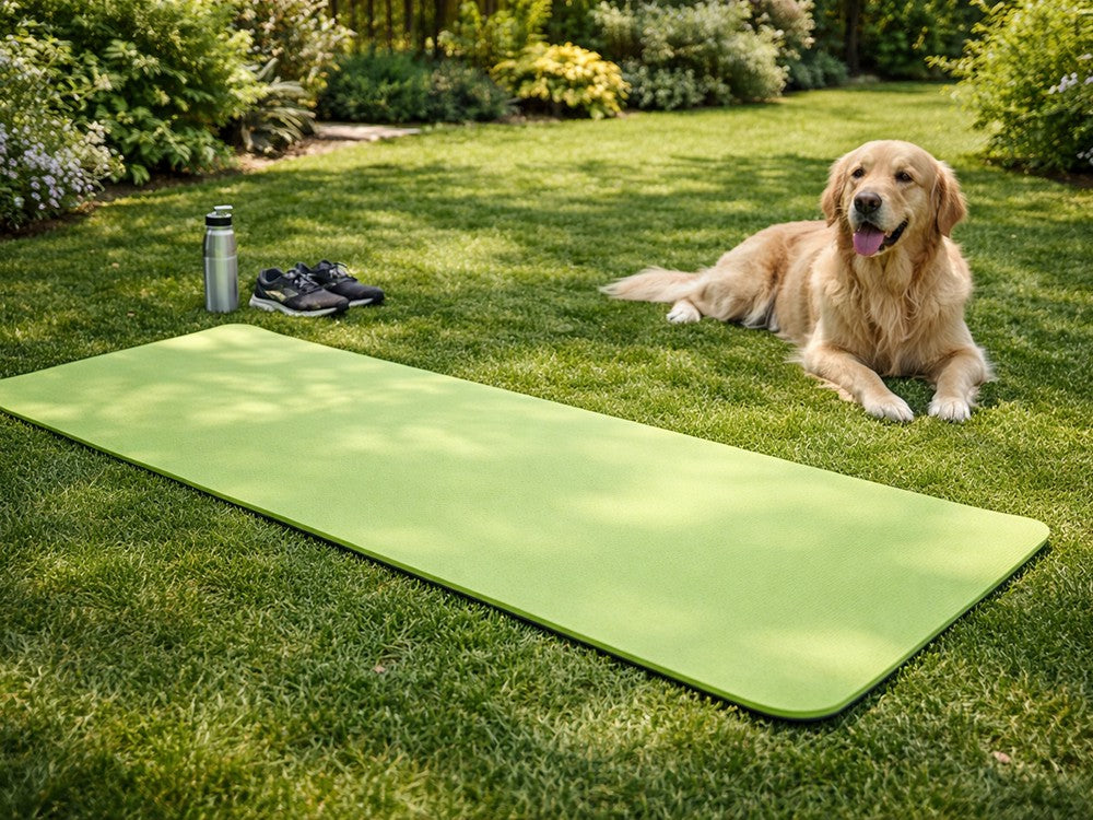Träningsmatta yoga 183x60 cm 0,6 cm skum grön med bärväska