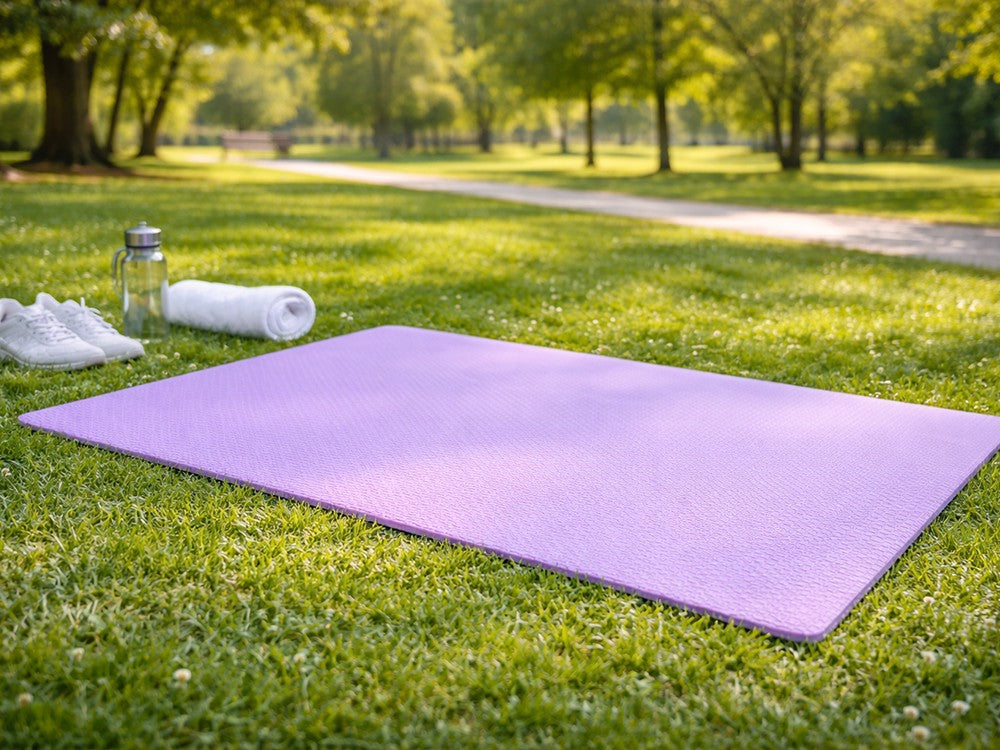 Träningsmatta yoga 190x90 cm 1 cm lila dubbelsidig