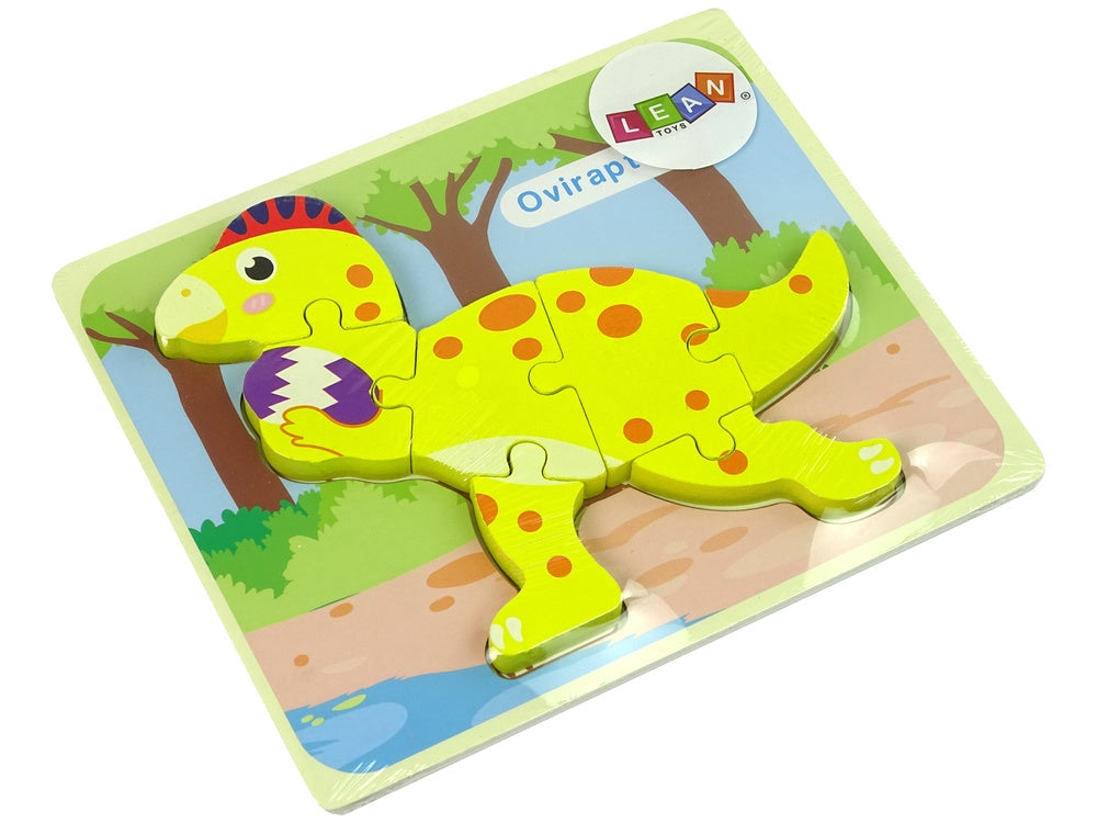Träpussel dinosaurie 5 mm från 3 år – Stegosaurus gul