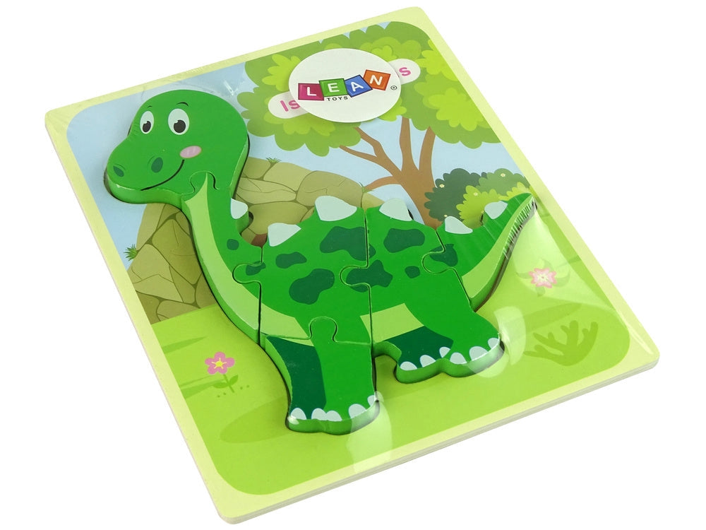 Träpussel dinosaurie 5 mm tjockt, från 3 år, tyranosaurus/isanosaurus