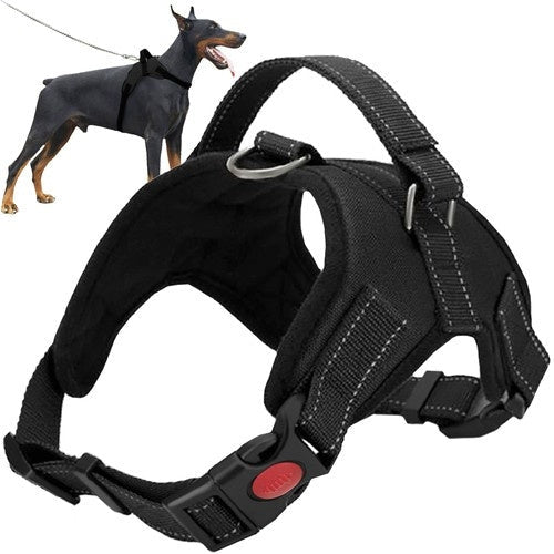 Tryckfri hundsele L med handtag, reflex, justerbar upp till 40 kg