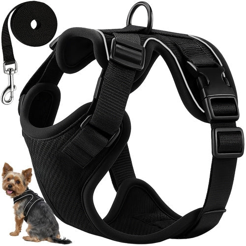 Tryckfri hundsele/kattsele S justerbar med koppel 150 cm reflex