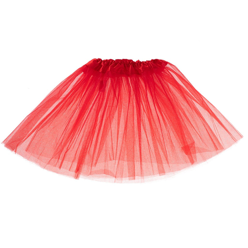 Tyllkjol tutu barn röd 3-lager polyester 29 cm