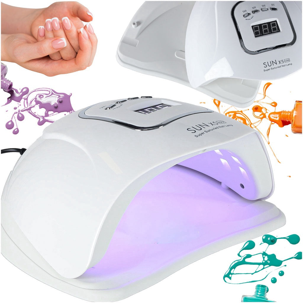 UV LED nagellampa 150W 45 LED med timer & rörelsesensor vit