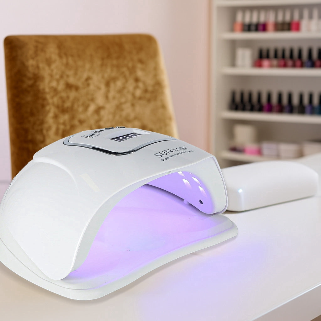UV LED nagellampa 150W 45 LED med timer & rörelsesensor vit