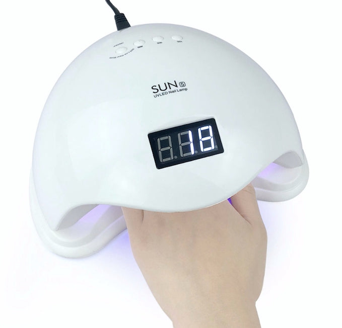 UV/LED nagellampa 48W med sensor och timer 10/30/60s vit