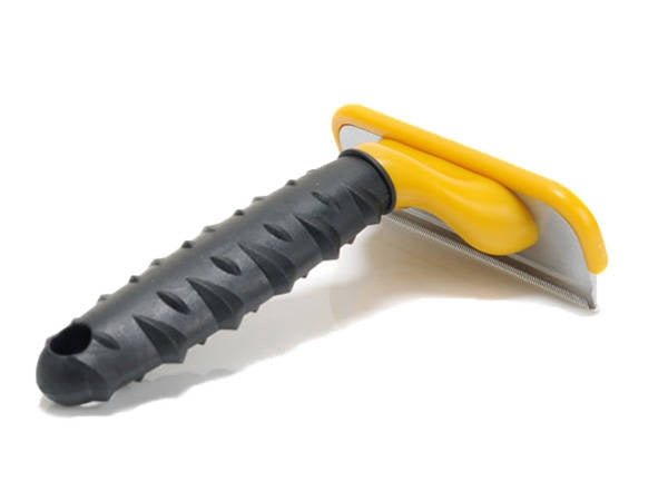 Underullskam 10 cm 87 tänder rostfritt stål/gummi gul/svart