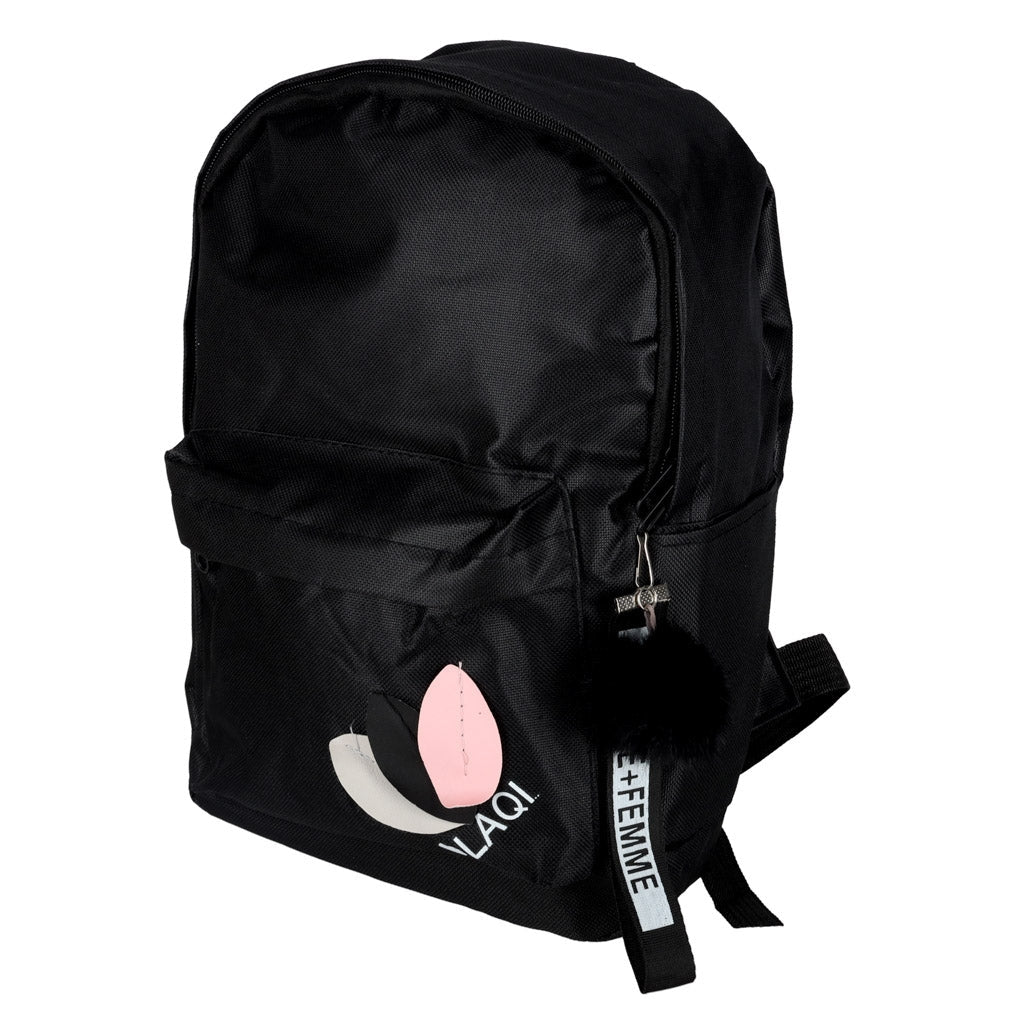 Ungdomsryggsäck svart 9L A4 1 fack 3 fickor polyester 600D