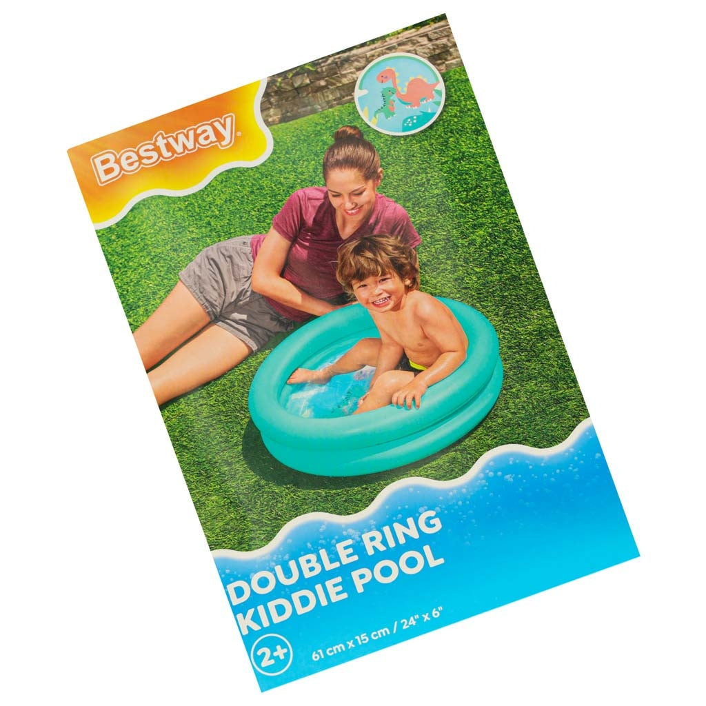 Uppblåsbar babypool 61 cm rund turkos PVC 21 L från 2 år