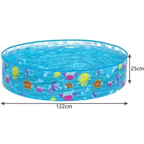 Uppblåsbar barnpool 122x122x25 cm 277 L PVC med reparationslapp