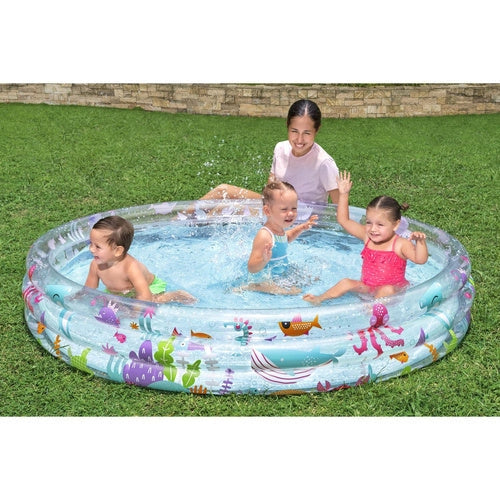 Uppblåsbar barnpool rund 188x33 cm 480 l PVC flerfärgad 3+