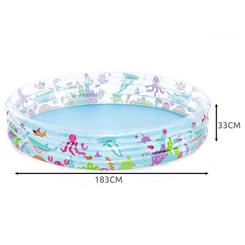 Uppblåsbar barnpool rund 188x33 cm 480 l PVC flerfärgad 3+