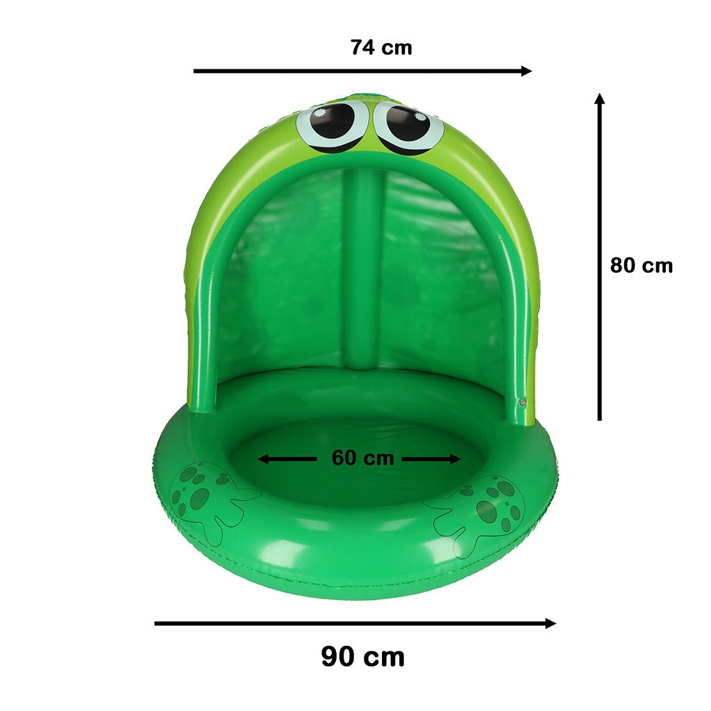 Uppblåsbar barnpool zebra med solskyddstak 95 cm PVC 3+ år