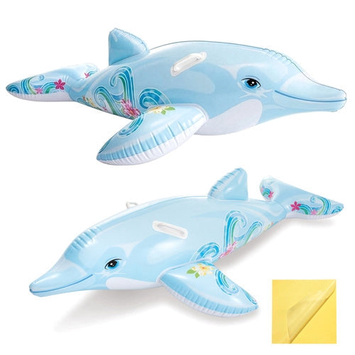 Uppblåsbar delfinmadrass i PVC 175x66 cm, 3+ år, max 40 kg