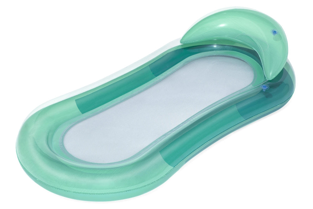 Uppblåsbar flytmadrass med nätbotten 160x84 cm PVC