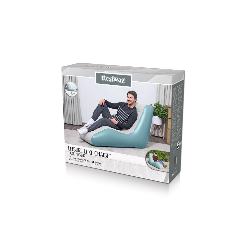 Uppblåsbar fåtölj PVC 133x79x88 cm för inomhus- och utomhusbruk