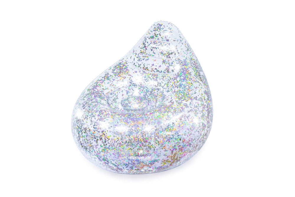 Uppblåsbar fåtölj glittrig 72x72x64 cm för barn, max 70 kg