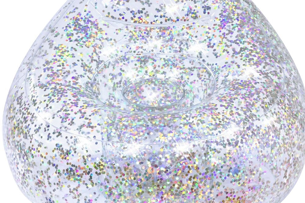 Uppblåsbar fåtölj glittrig 72x72x64 cm för barn, max 70 kg