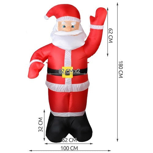 Uppblåsbar jultomte 180 cm med LED och pump IP44 utomhus
