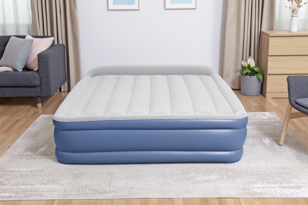 Uppblåsbar luftmadrass dubbel 203x152x46 cm med elpump 220-240V
