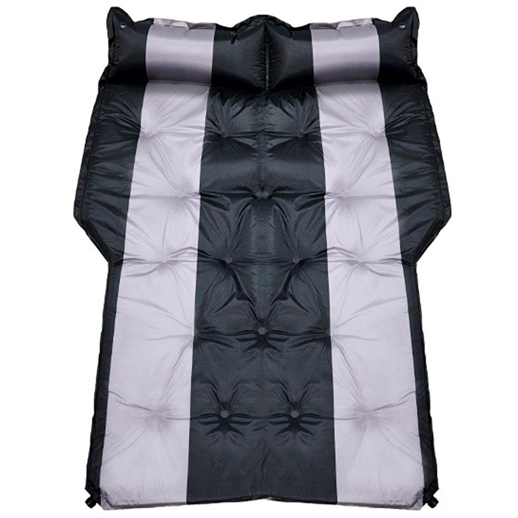 Uppblåsbar luftmadrass för bil 184x131 cm grå med pump och väska