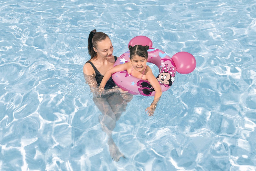 Uppblåsbar simring Minnie Mouse med öron 74x76 cm för barn 3-6 år