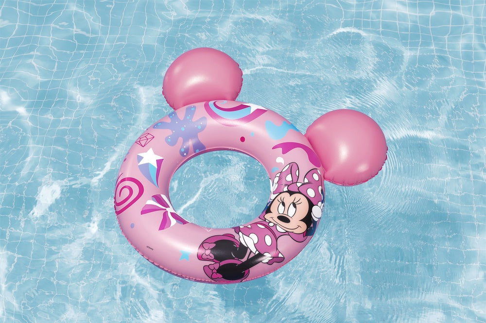 Uppblåsbar simring Minnie Mouse med öron 74x76 cm för barn 3-6 år