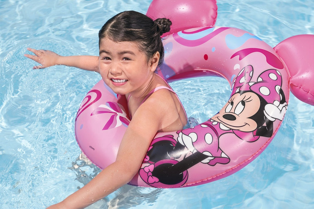 Uppblåsbar simring Minnie Mouse med öron 74x76 cm för barn 3-6 år