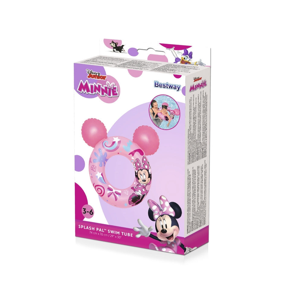 Uppblåsbar simring Minnie Mouse med öron 74x76 cm för barn 3-6 år