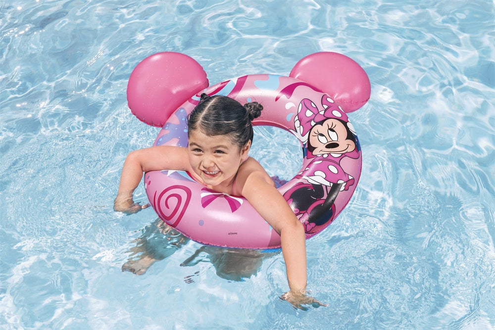 Uppblåsbar simring Minnie Mouse med öron 74x76 cm för barn 3-6 år
