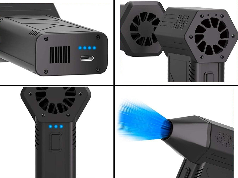 Uppladdningsbar blåsmaskin för damm 130000 rpm, 52 m/s, 4000 mAh USB