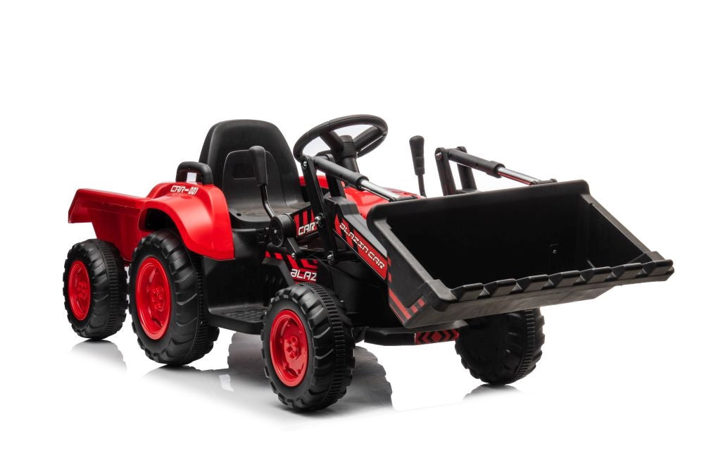 Uppladdningsbar eltraktor för barn med skopa BW-X002A röd