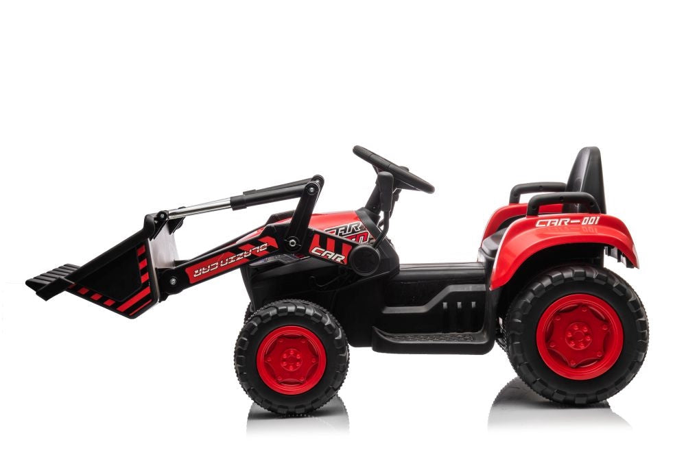 Uppladdningsbar eltraktor för barn med skopa BW-X002A röd
