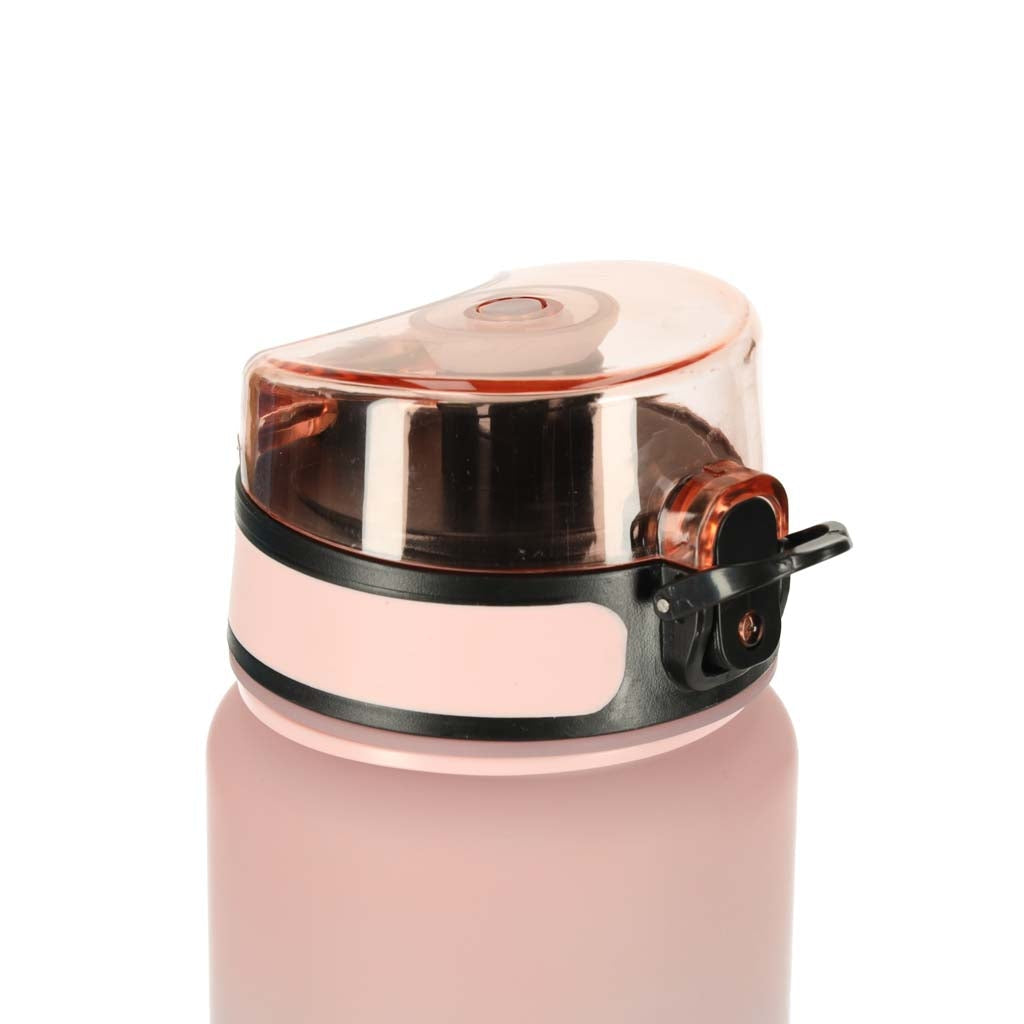 Vattenflaska 600 ml med mätmarkering och klicklock, BPA-fri rosa/blå