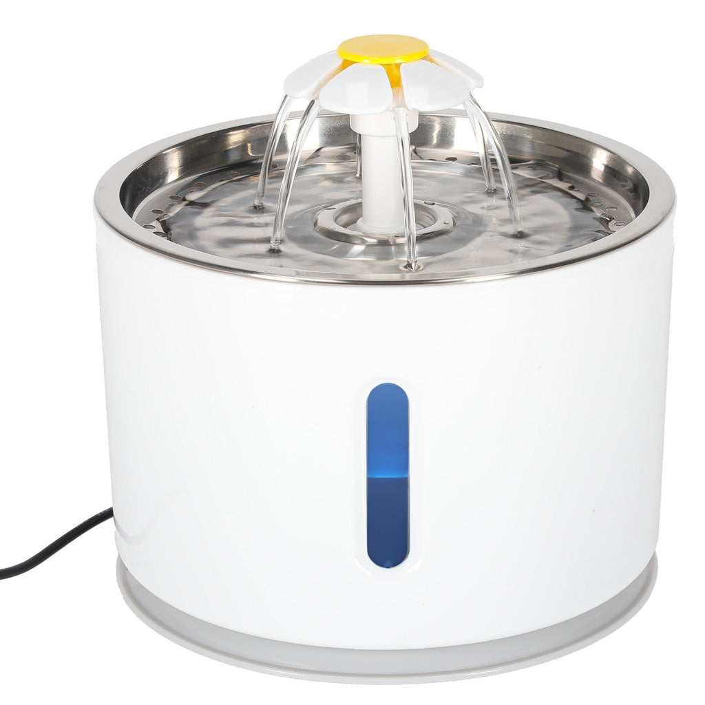 Vattenfontän hund & katt 2,4L med aktivt kolfilter, LED, USB tyst