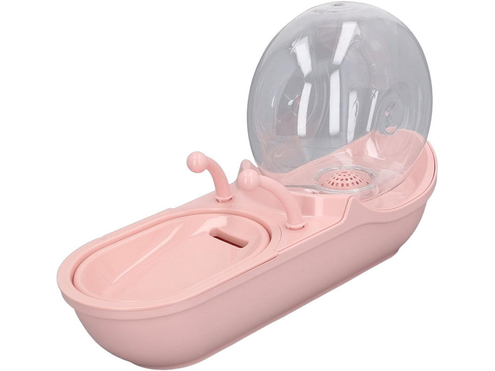 Vattenfontän katt/hund USB med pump + filter rosa/gul mix