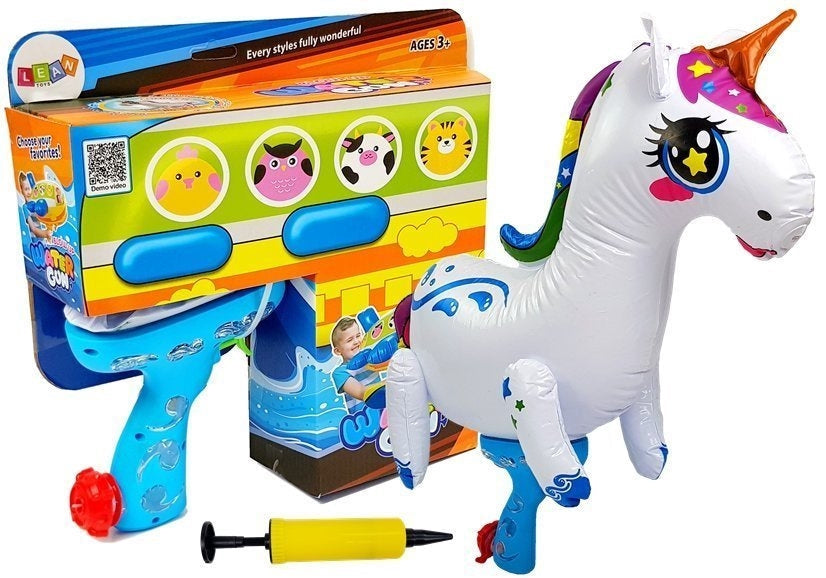 Vattenpistol enhörning 60 cm vit/blå, från 3 år (EN71)