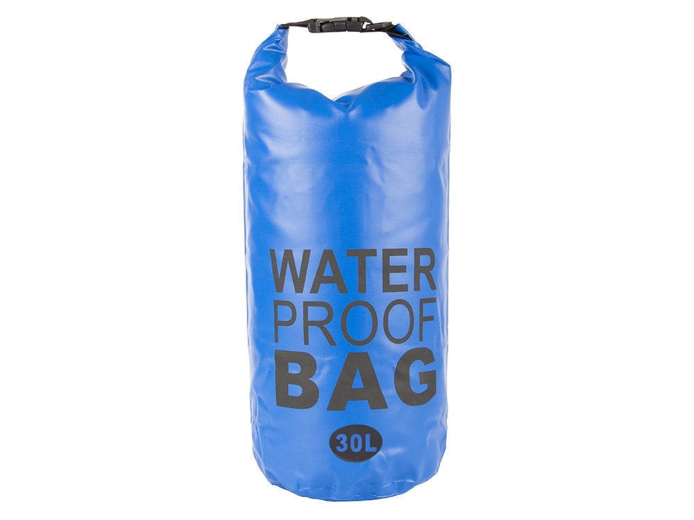 Vattentät dry bag 30 L blå 70x37 cm med rem roll-top