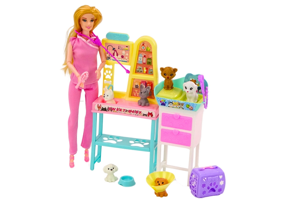 Veterinärdocka leksaksset med tillbehör och möbler, från 3 år